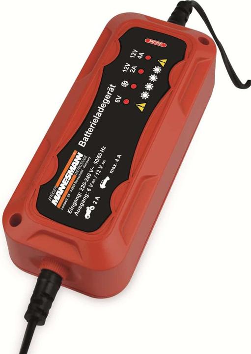 Image du produit Mannesmann Chargeur de batterie automobile (6V, 12V, 4 A)