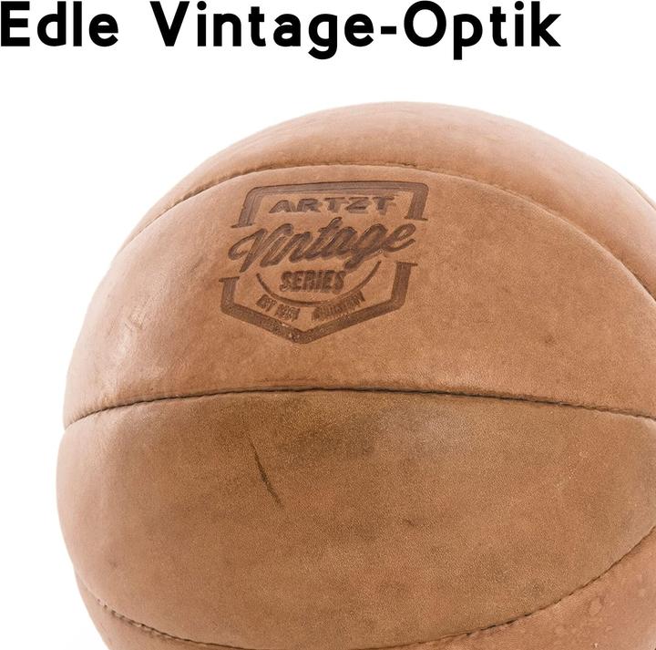 Image du produit Artzt Vintage Series Medizinball, cuir de boeuf, 5000g (5 kg)