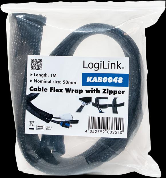 Image du produit LogiLink Protection des câbles avec fermeture éclair (Gaines pour câbles, 100 cm)
