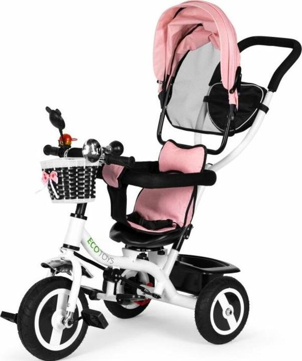 Produktbild EcoToys Dreirad mit Schüttler und Führungsstange rosa