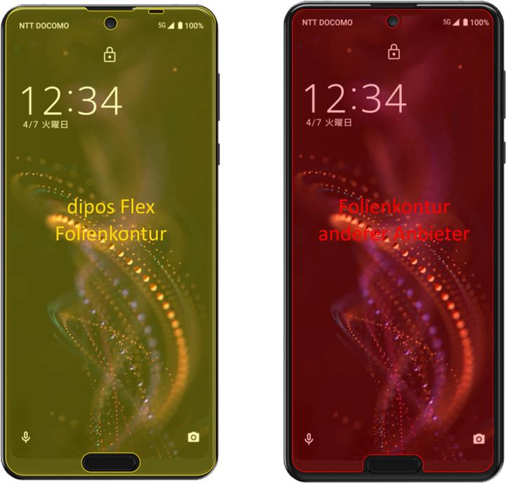 Actual product image Dipos Screen Protector Full-Cover 3D (3 Piece, Sharp Aquos R5G)
