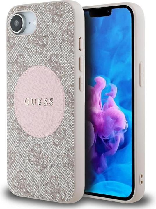 Produktbild Guess - 4G Circle Classic Logo MagSafe (GUHMPSE4P4PGRSGP) - iPhone 16e - Pink (Apple iPhone 16e)