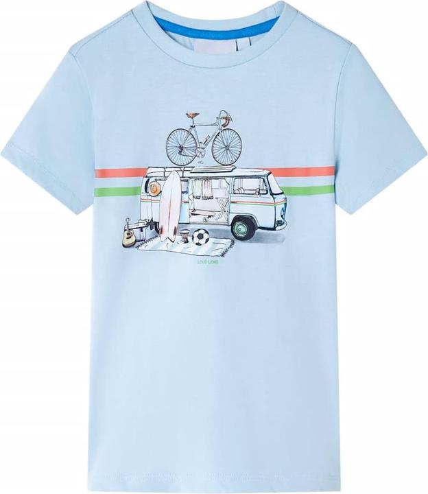 VidaXL Kinder-T-Shirt Hellblau 116,Material: 100 % Baumwolle,Farbe (116)