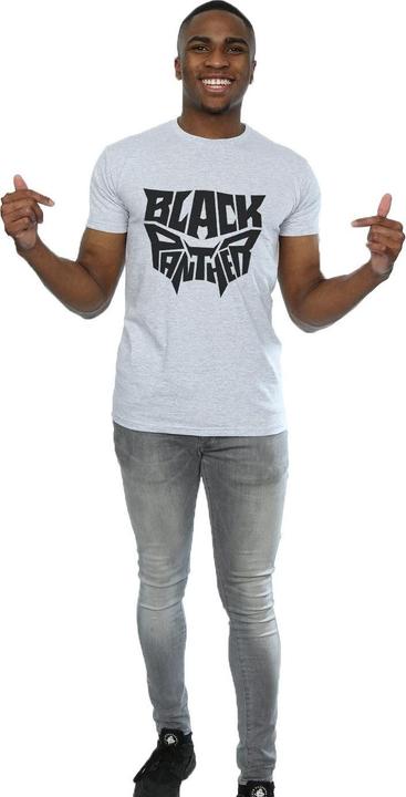 Immagine prodotto Maglietta Black Panther Uomo con emblema con parola (L)