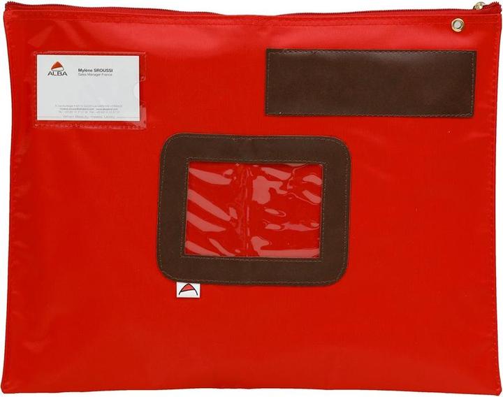 Produktbild Alba Banktasche "POPLAT", aus Nylon, rot Reissverschluss, Absender-Fenster, Masse: (B)420 x (T)20 x (1 x)