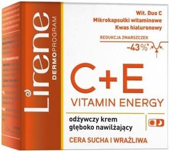 Lirene L'énergie vitaminique C + E nourrit la crème réduisant les rides. Hydrate en profondeur les peaux (50 ml, Crème 24h)