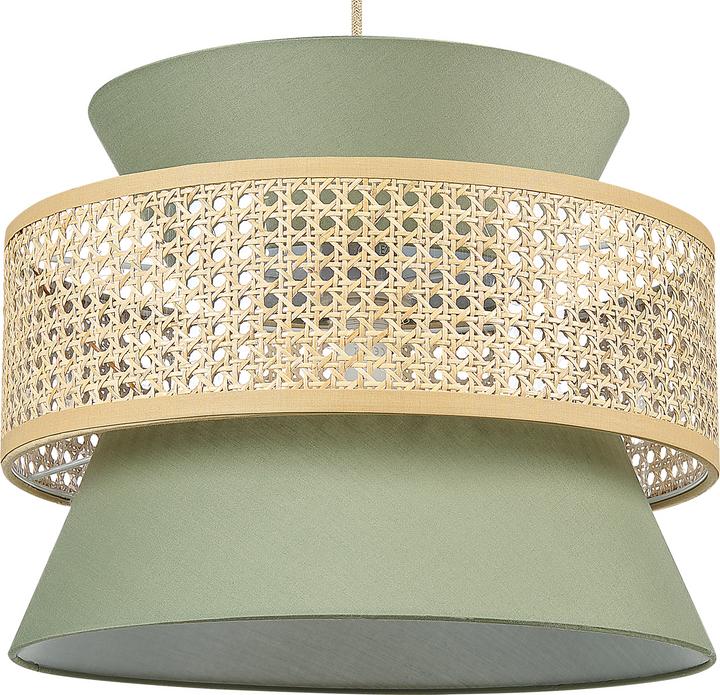 Actual product image Beliani Hanging Lamp green / natural LUYANO (E27)