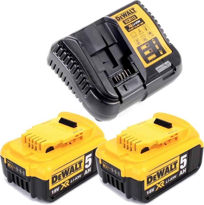 Produktbild DeWalt DCB 113 P2 Akku Starter Set 18V mit 2x DCB184 Akku 5,0Ah + Ladegerät (18 V)
