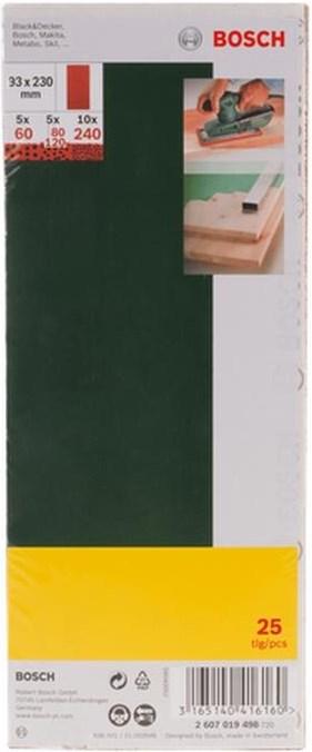 Produktbild Bosch Zubehör Schleifblatt-Set für Schwingschleifer, 25-teilig, 8 Löcher, 93 x 185 mm, 40-120 (40, 60, 80, 120)
