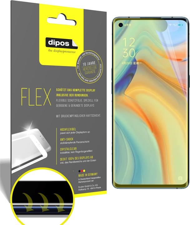 Actual product image Dipos Screen Protector Full-Cover 3D (2 Piece, Oppo Reno 4 Pro)