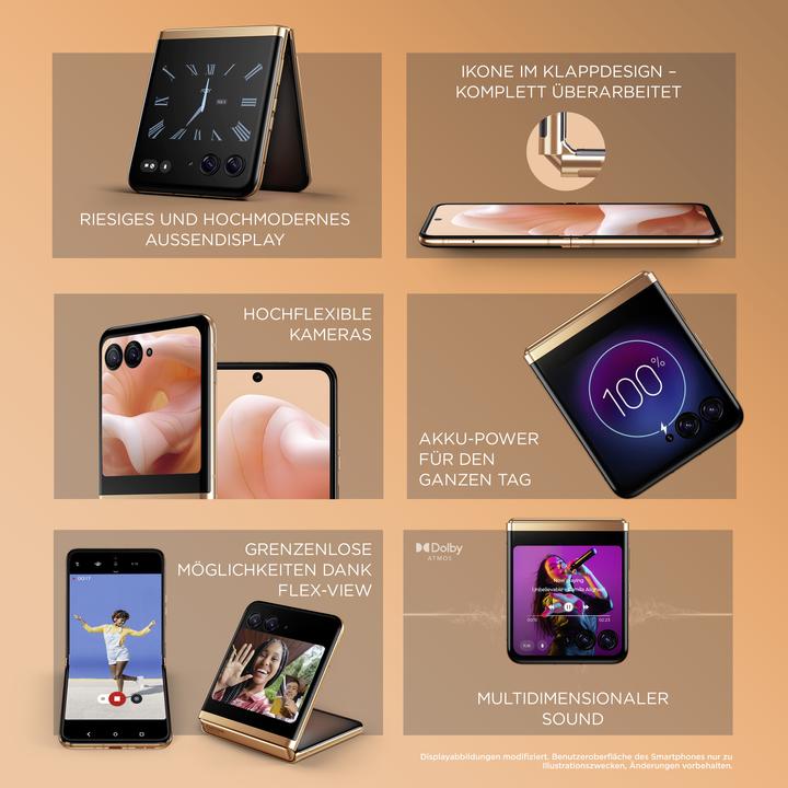 Produktbild Motorola Razr 40 Ultra (256 GB, Peach Fuzz, 6.90", SIM + eSIM, 12.58 Mpx, 5G)