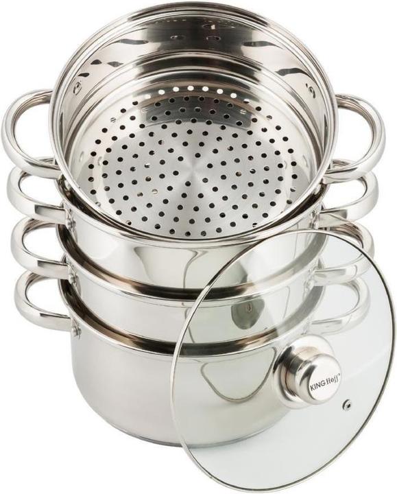 Actual product image Kinghoff STEAM POT 24cm 5.0L KH-3320 (24 cm, Pot, Stainless steel)