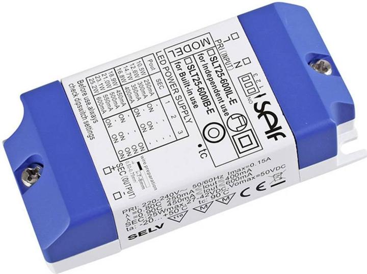 Immagine prodotto Self Electronics SLT25-600IL-E Driver per LED Corrente costante 25 W 250 - 600 mA 27 - 42 V/DC no