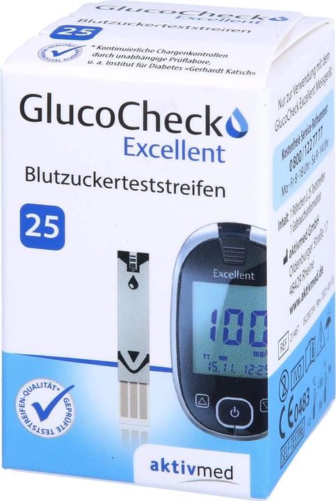 Gluco Check GlucoCheck Excellent blood glucose test strips, 25 test strips (Test strips)