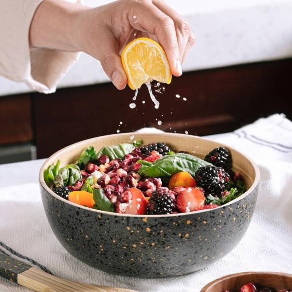Actual product image Jungle Culture extra large bamboo salad bowl in dark grey (28 cm diameter) (28 cm, 1 x)