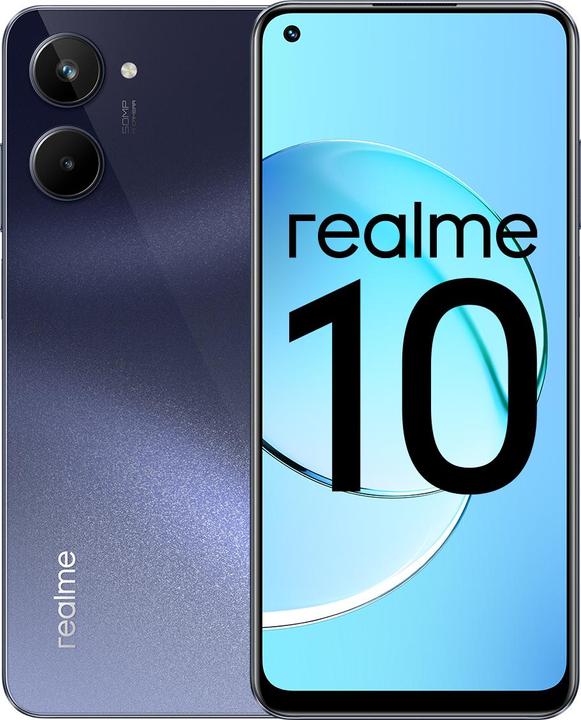 Produktbild realme 10 4G 8/128 GB Rush Schwarz (128 GB, Rush Black, 6.40", Dual SIM, 50 Mpx, 4G)