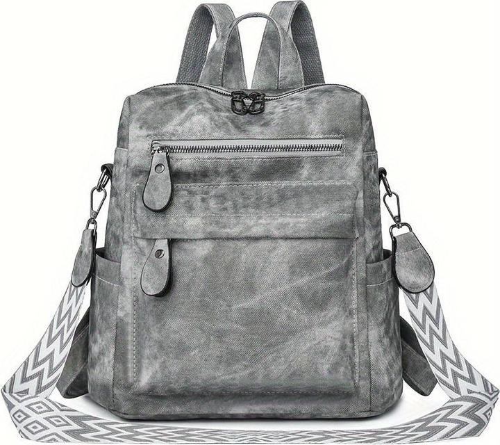 Image du produit Only-Bags.Store Sac à dos en cuir PU de style vintage avec sangles bohèmes, grande capacité, multifonctionnel