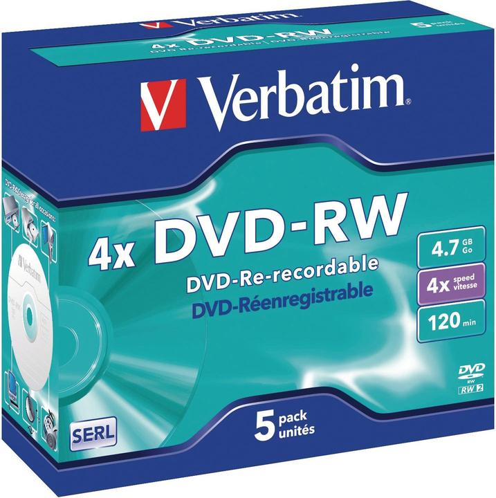 Immagine prodotto Verbatim DVD-RW, 4x, 4,7GB, confezione da 5 (5 x)