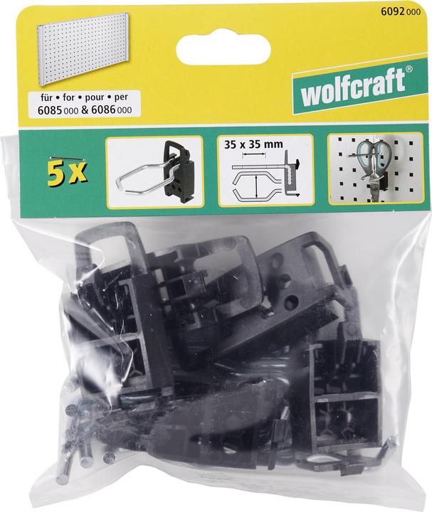 Produktbild wolfcraft wolfcraft 5 Lochwand-Schlaufenhaken 35x35mm WSS