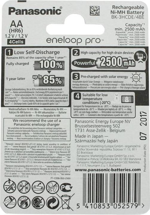 Produktbild Panasonic Eneloop Pro (4 Stk., AA, 2500 mAh)