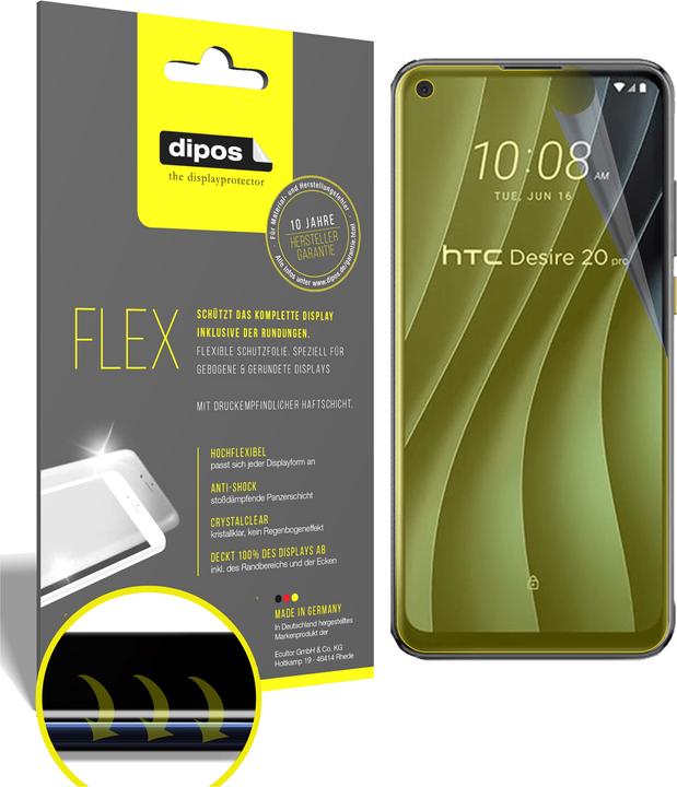 Produktbild Dipos Displayschutzfolie Full-Cover 3D (2 Stück, HTC Desire 20 Pro)