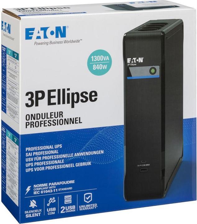 Produktbild Eaton USV 3P1300UI 1300VA 840W USB IEC (1.30 VA, 840 W, Standby USV)