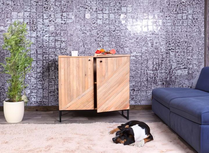 Produktbild Mendler Highboard HWC-L95, Massiv-Holz Mango 86x90x43cm, natur (90 x 43 x 86 cm)