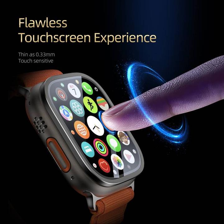 Produktbild Dux Ducis Flas gehärtetes Glas mit Aluminiumrahmen für Apple Watch Ultra 49 mm – Schwarz