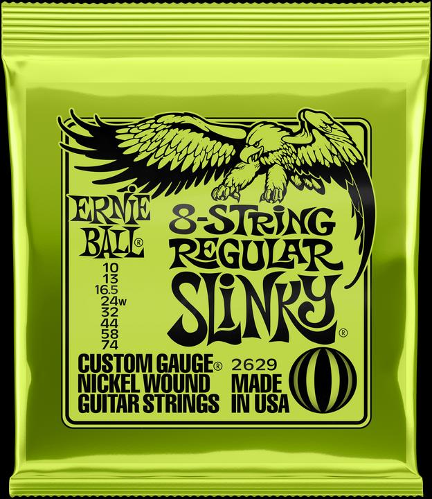 Actual product image Ernie Ball String Set, Slinky Nickel 8-String, Regular 10-74 (8 x, Electric guitar, 0.07")