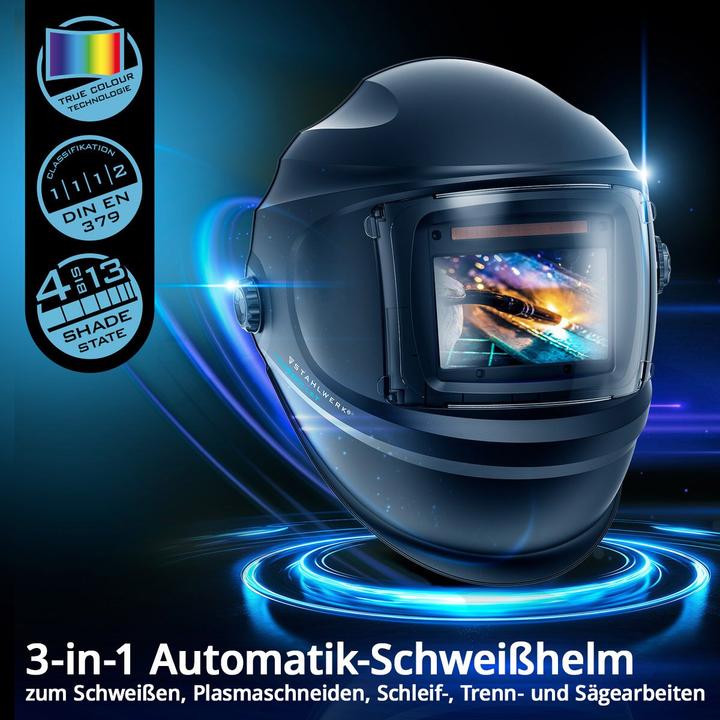 Produktbild Stahlwerk Schweisshelm BULLET 3-in-1 Automatik-Schweisserhelm Schweissschild