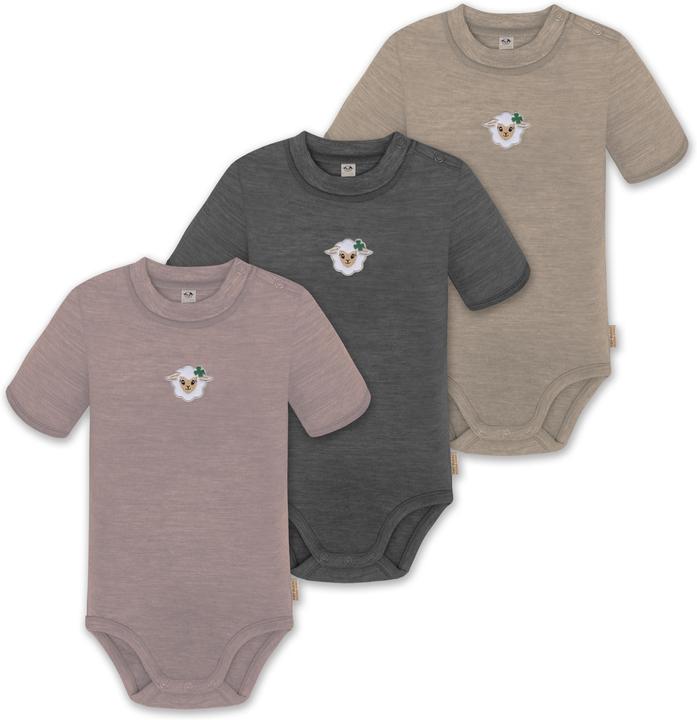 Normani 3er Set Baby Merino Kurzarmbody „Tihoi" - 9319