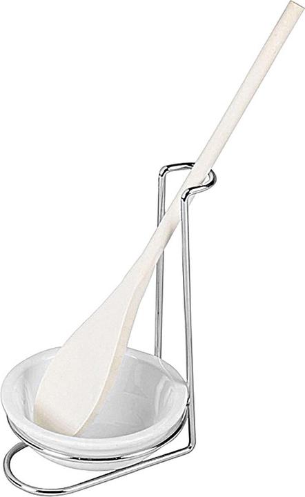 Actual product image Hit Trading B.V. Cooking spoon holder stainless steel/porcelain/wood 28cm 3 pieces