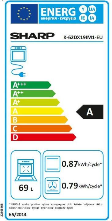 Energie-Label Sharp Shar Herdset K-62DX19IM1-EU A sr K-62D19IM1-EU + KH-6V09FT00-EU