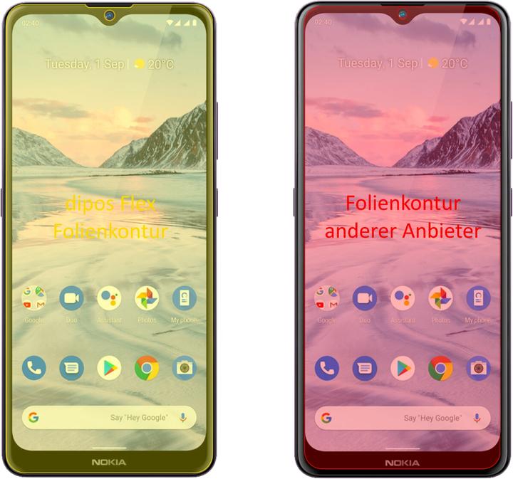 Immagine prodotto Dipos Pellicola Protettiva Full-Cover 3D (2 Pezzo/i, Nokia 2.4)