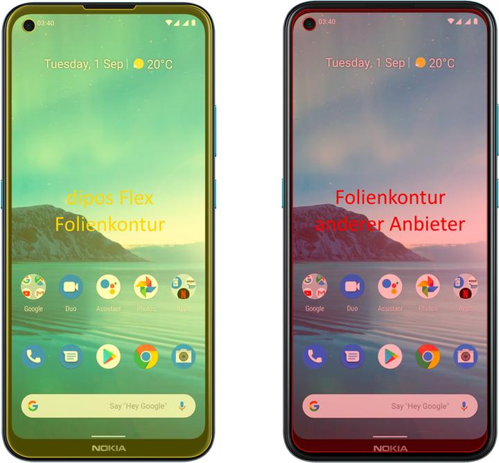 Produktbild Dipos Displayschutzfolie Full-Cover 3D (2 Stück, Nokia 3.4)