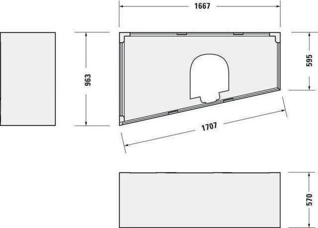 Actual product image Duravit Space-saving bath Paiova 100 x 170 cm white smooth 7002120000000 (180 l, 170 cm, 100 cm)