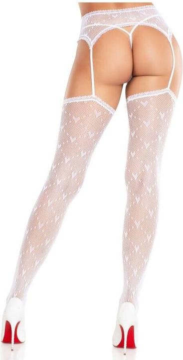Produktbild Leg Avenue - Heart Stockings With Garters White