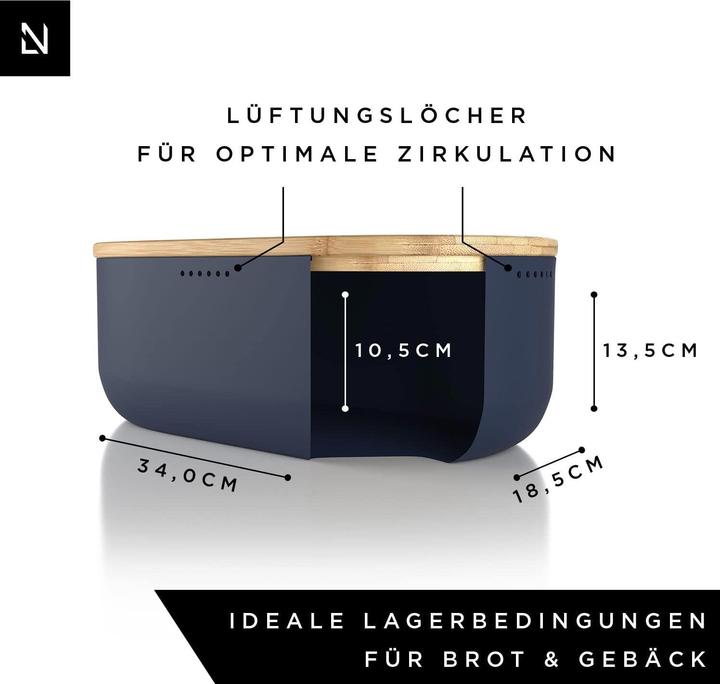 Actual product image Lars Nysøm Metal Bread Box with Linen Bread Bag