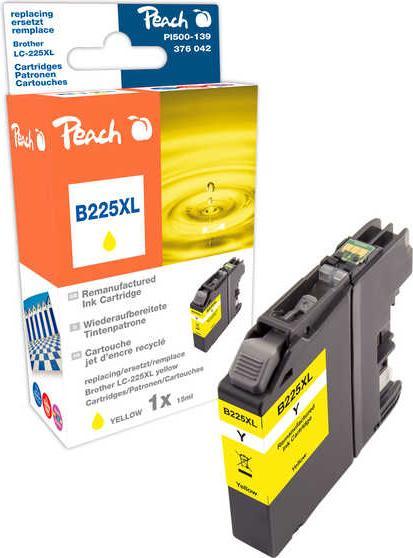 Actual product image Peach Ink Brother LC-225XL Yellow (Y)