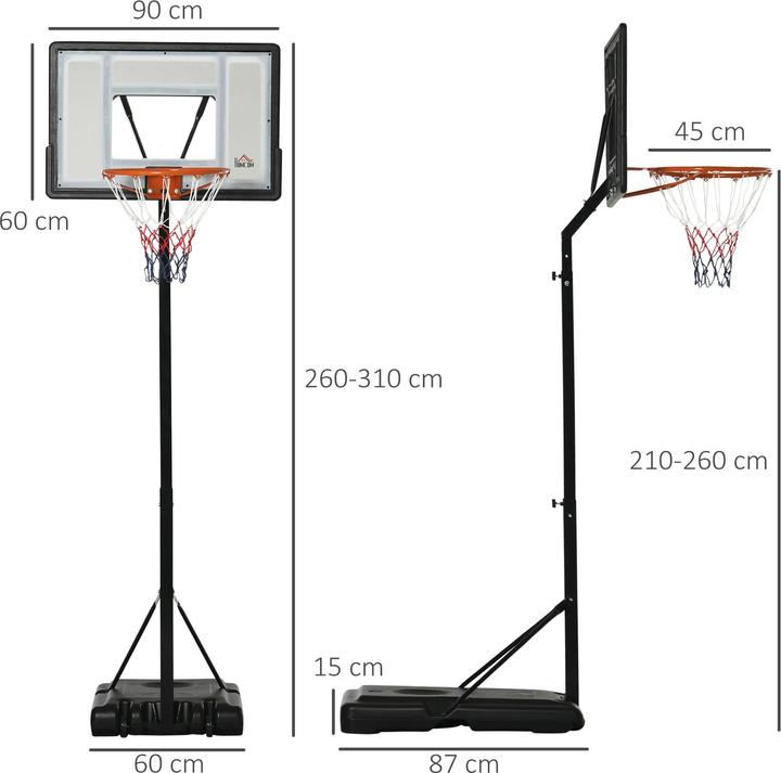 Image du produit Homcom Pied de basket-ball avec roulettes