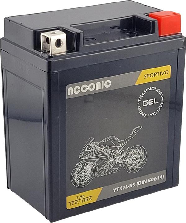 Image du produit Acconic Sportivo GEL YTX7L-BS Motorradbatterie 7Ah 12V (DIN 50614) (12 V, 7 Ah)