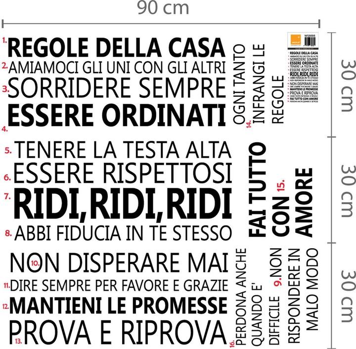 Immagine prodotto Walplus Citazioni sulla famiglia italiana (120 x 60)