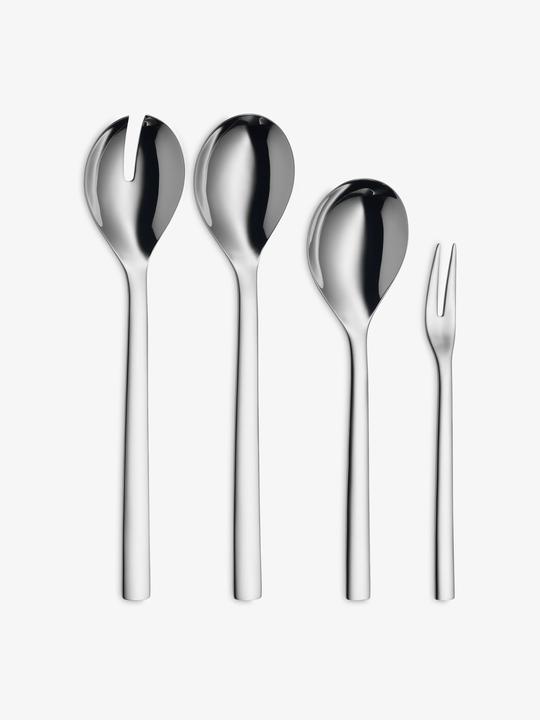 Produktbild WMF Servierteile Set 4tlg Salatbesteck Servierlöffel Nuova Edelstahl poliert (Salatbesteck, Fleischgabel, Servierlöffel)