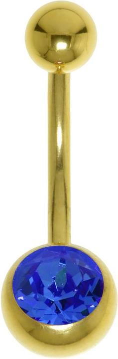 Image du produit Bijouteria Piercing nombril (Acier chirurgical 316L, Cristal Premium, Revêtement PVD (doré))