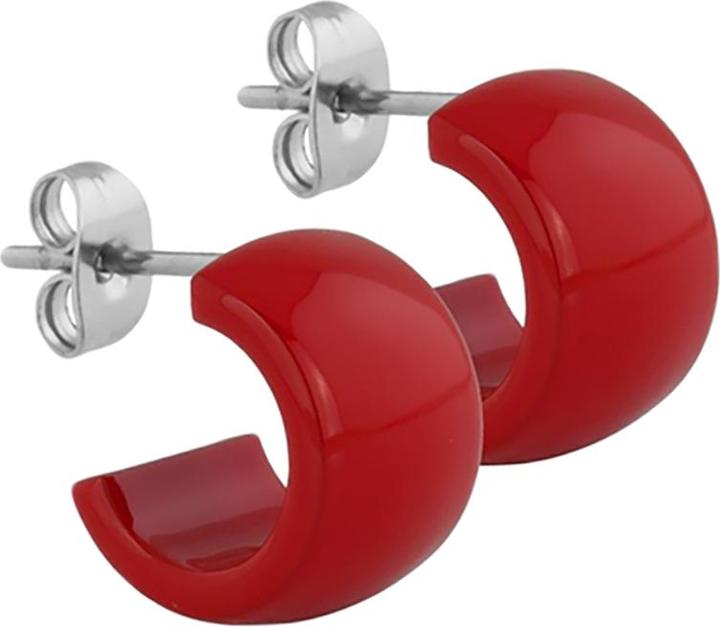 Produktbild Star Piercing Ohrstecker Fire Red rund abgerundet 9x14 (ohne Messing, Chirurgenstahl 316L)