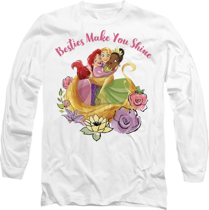 Immagine prodotto Disney Princess Besties Shine Maglietta Ariel Rapunzel Tiana Adulto Unisex (L)