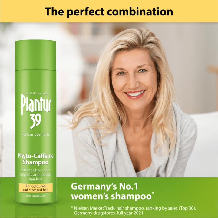 Immagine prodotto Plantur 39 Shampoo alla caffeina, specialmente per capelli colorati e danneggiati (250 ml, Shampoo liquido)