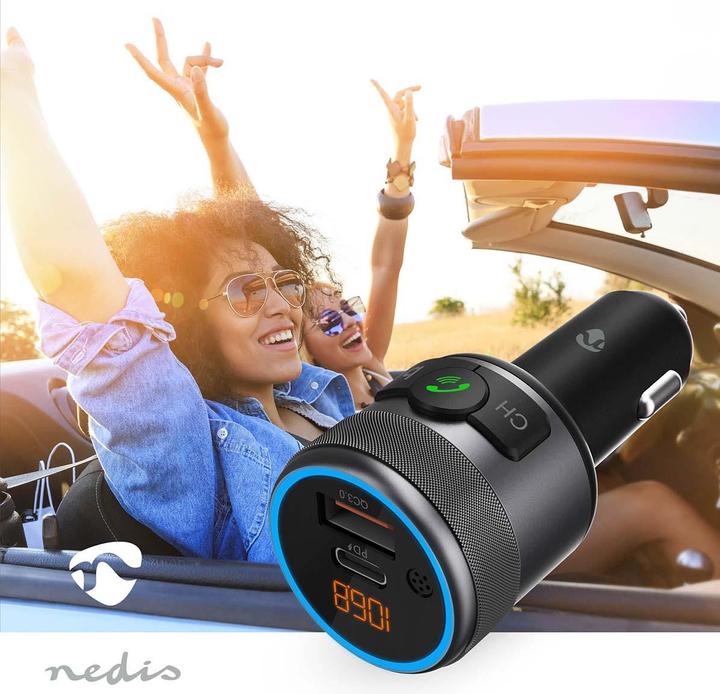 Produktbild Nedis Kfz Audio FM Transmitter - Fest - freisprechend - 1" - Amber Screen - Bluetooth - PD 18 W/PD 2