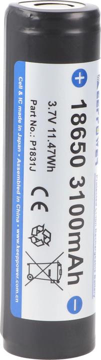 Actual product image Keeppower Battery 18650, protected (1 pcs., 18650, 3100 mAh)