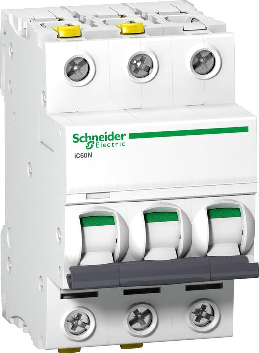 Actual product image Schneider Electric Acti9 iC60N MCB 3 Pole 16A Curve C